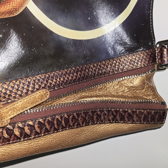 RARE FIND ♥︎ David Delamore • Mermaid on the Moon • Art Leather Tote Purse - Picture 14 of 17